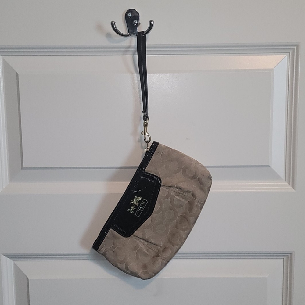 Coach brown wristlet